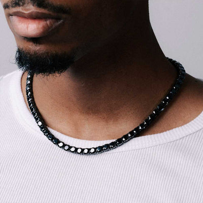 Black Moissanite Tennis Chain 14K Black Gold