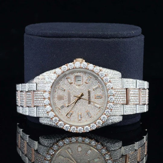 Fully Iced Out RLX Swiss Moissanite Watch For Men