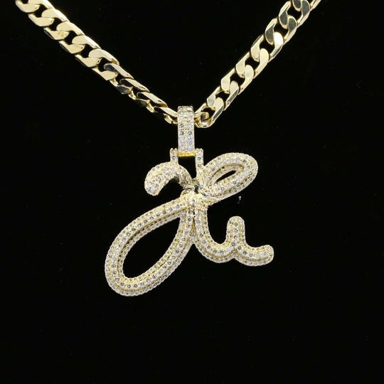 Custom H Initial Moissanite Diamond Fancy Iced Out Hip Hop Pendant