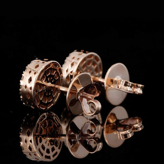 Amazing Round Moissanite Diamond Fancy Look Hip Hop Style Stud Earring