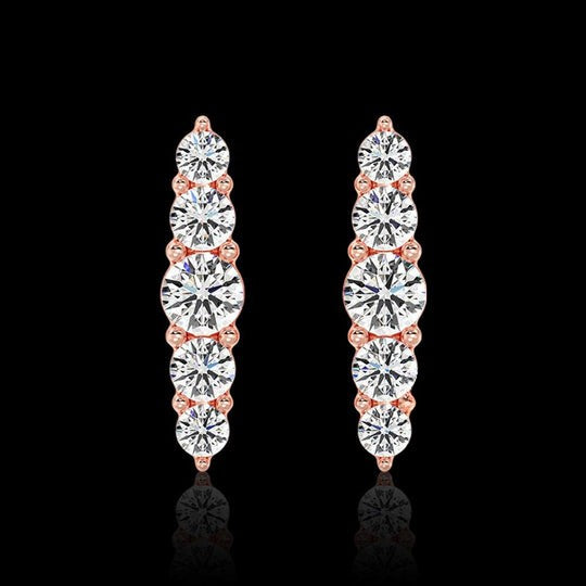 0.50ct Stud Earrings VVS Round Moissanite Diamond