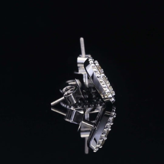 Cushion Shape Round Cut Moissanite Diamond Hip Hop Style Earring