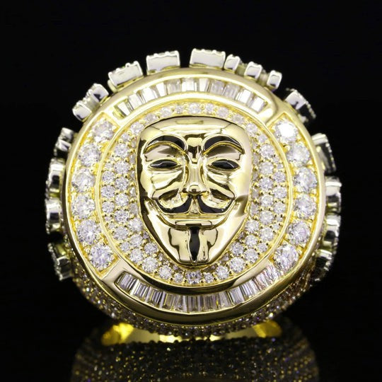 Big Boss Round Moissanite Diamond Ice Out Hip Hop Ring