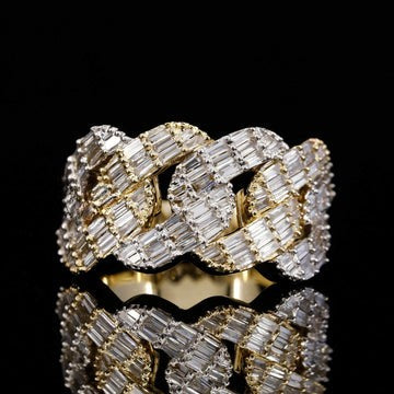 Baguette Moissanite Diamond Iced Out Hip Hop Ring