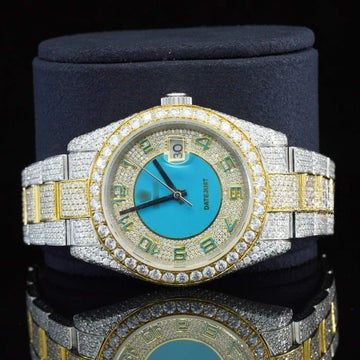 Iced Out RLX Automatic Moissanite Diamond Watch
