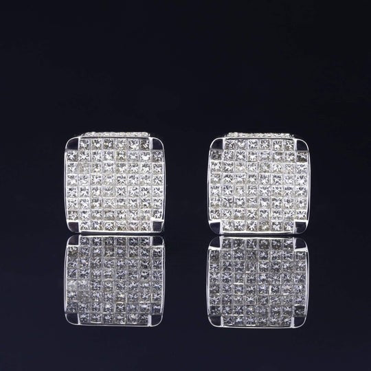 Best Hip Hop Round And Princess Moissanite Diamond Stud Earring