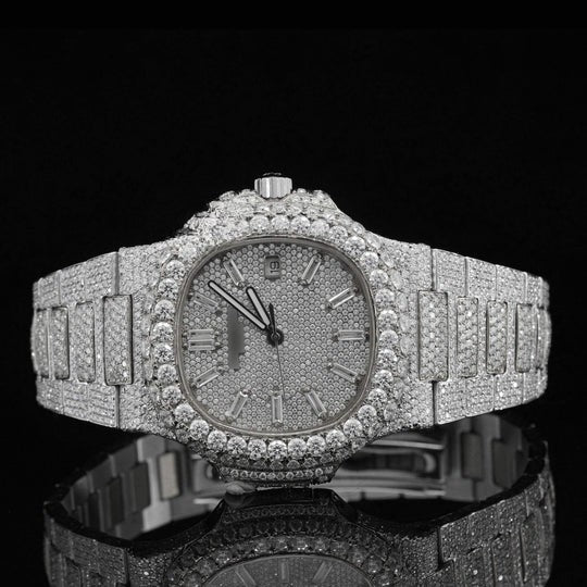 Patek Classic Two Tone Moissanite Diamond Iced Out Automatic Watch