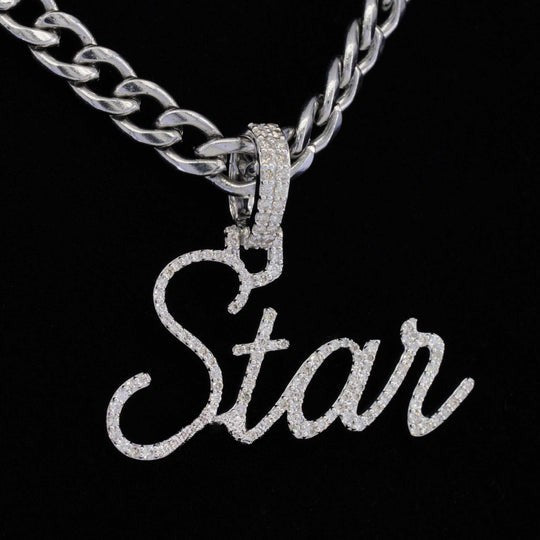 Custom Star Name Moissanite Diamond Iced Out Hip Hop Pendant