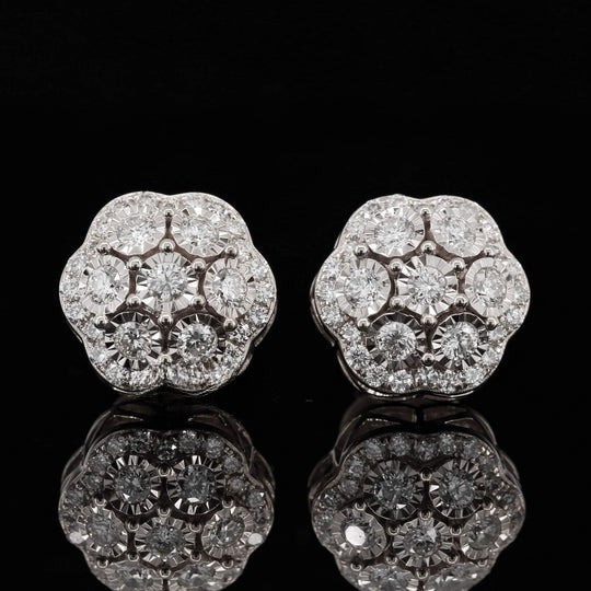 Round Moissanite Diamond Hip Hop Style Stud Earring