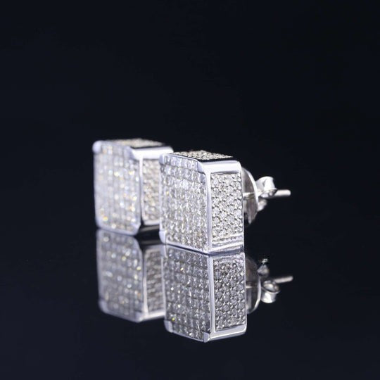 Best Hip Hop Round And Princess Moissanite Diamond Stud Earring