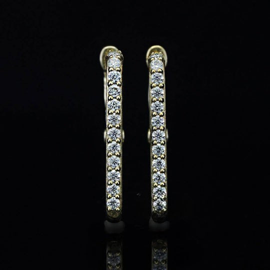 0.45ct Round Moissanite Hoop Earrings For Women