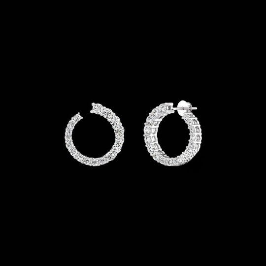 1.0ct Inside Out Round Cut Gold Moissanite Stud Earrings