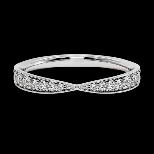 Moissanite Cross Over Half Eternity Band