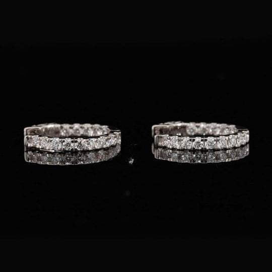 Fabulous Hip Hop Style Round Cut Moissanite Diamond Men Hoop Earring