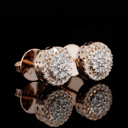 1ct Fancy Hip Hop Style Round Moissanite Diamond Unisex Stud Earring