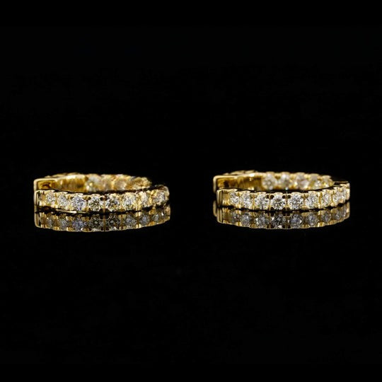 Fabulous Hip Hop Style Round Cut Moissanite Diamond Men Hoop Earring
