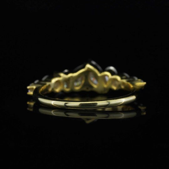 1.2ct Pear And Round Moissanite Band For Women