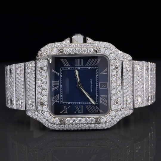 Cartier Exotic Fancy Roman Number Moissanite Diamond Dial Watch