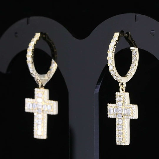 Religious Drop Dangle Moissanite Diamond Hip Hop Style Earring