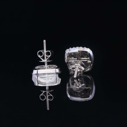 Cushion Shape Round Cut Moissanite Diamond Hip Hop Style Earring