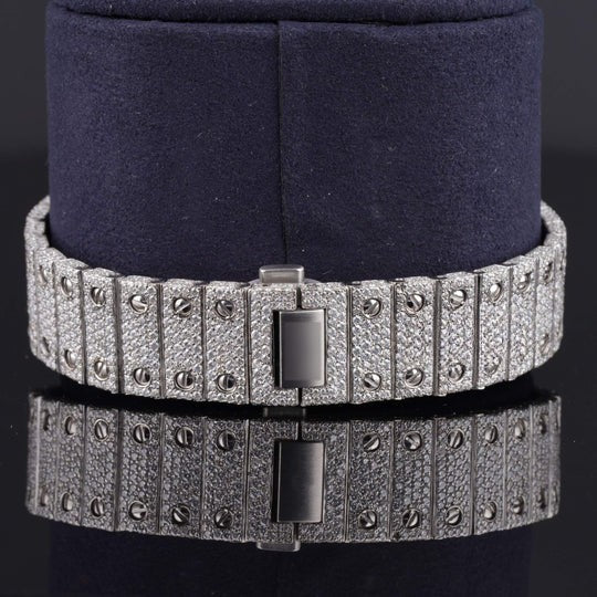 Cartier Fully Iced Out Automatic Moissanite Watch For Men