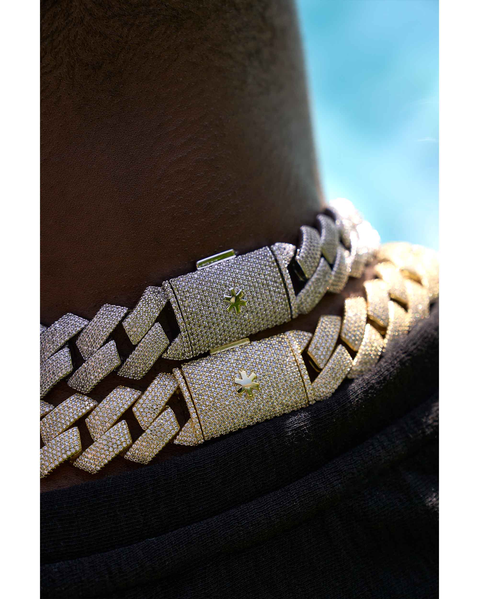 Moissanite Cuban Link Chain 14K Gold