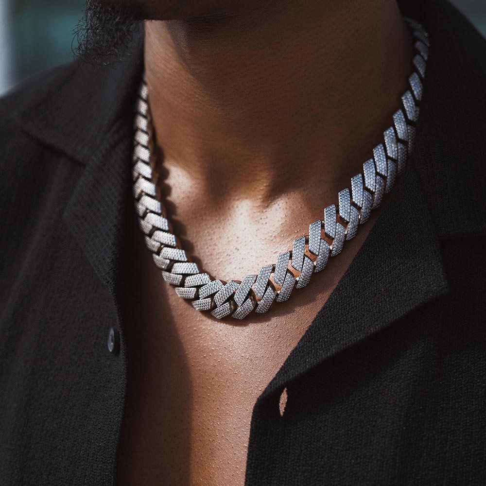 Moissanite Cuban Link Chain 14K Gold