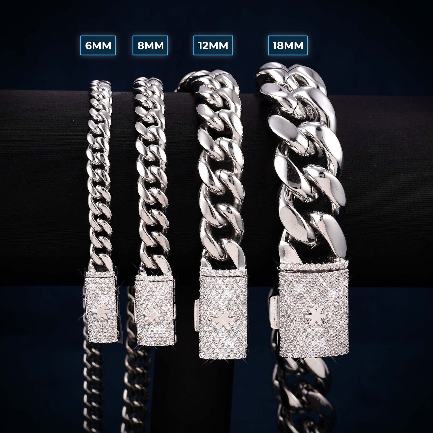 Cuban Link Bracelet with Iced Clasp 14K Gold