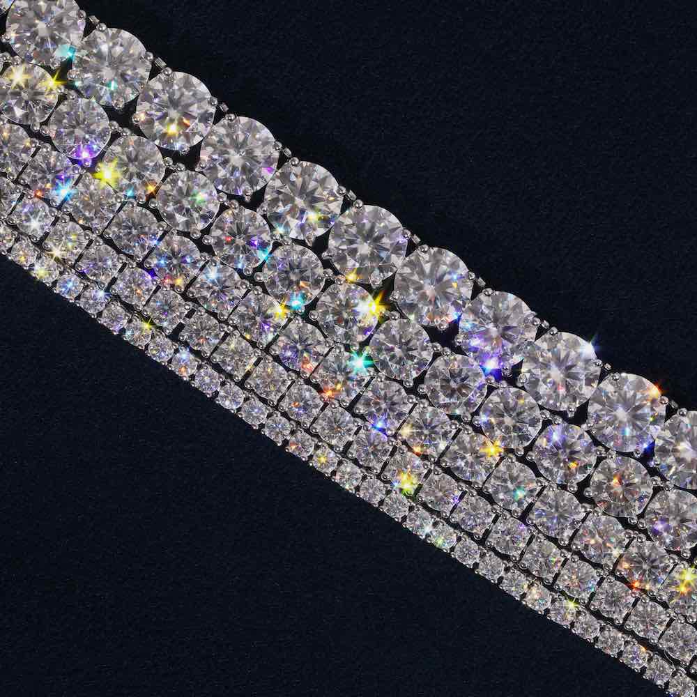 S925 Silver Moissanite Tennis Chain 14K Gold
