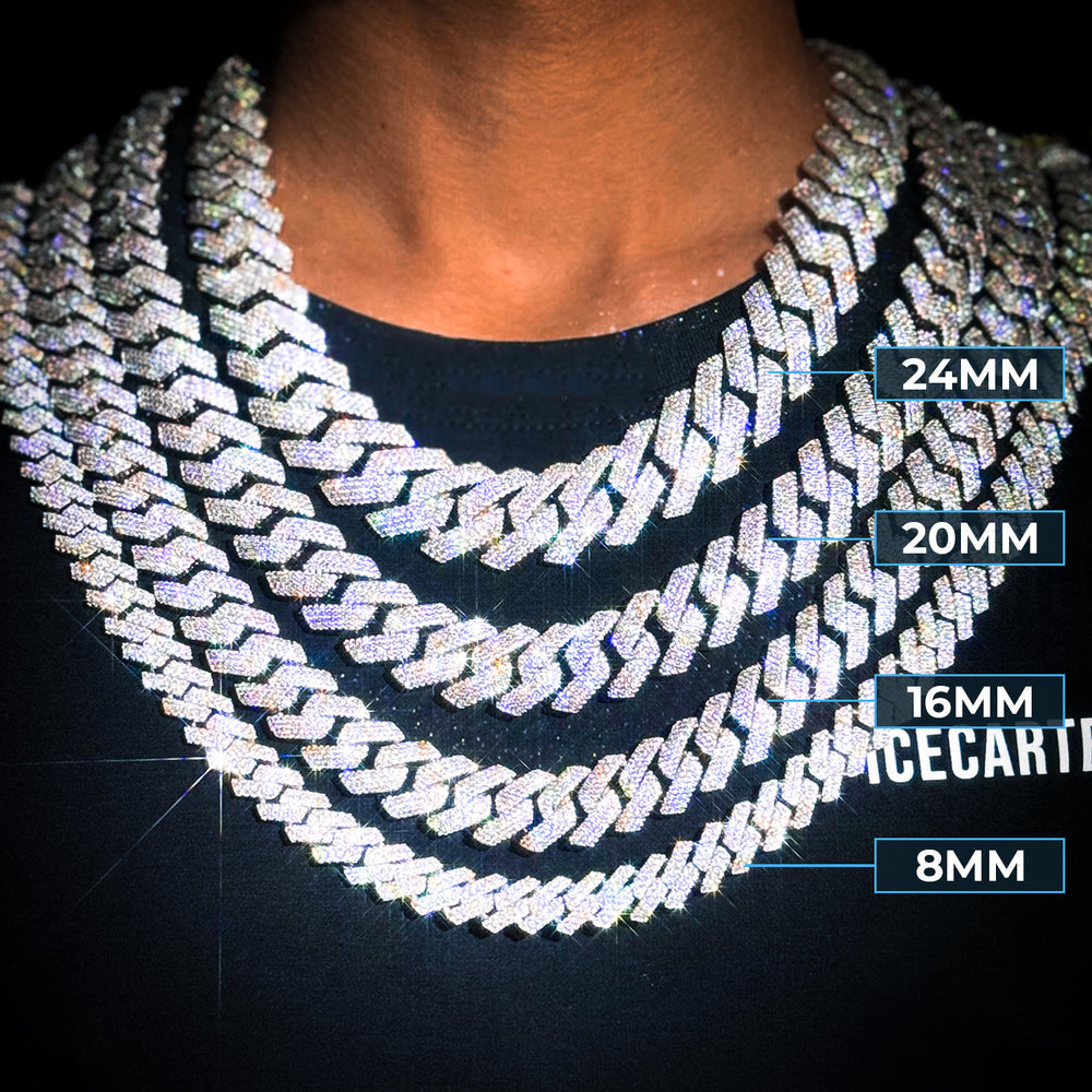 Moissanite Cuban Link Chain 14K Gold