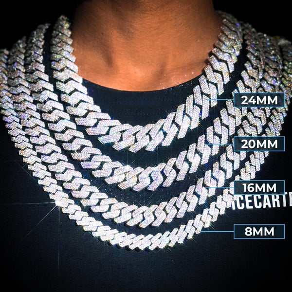 Moissanite Cuban Link Chain 14K Gold
