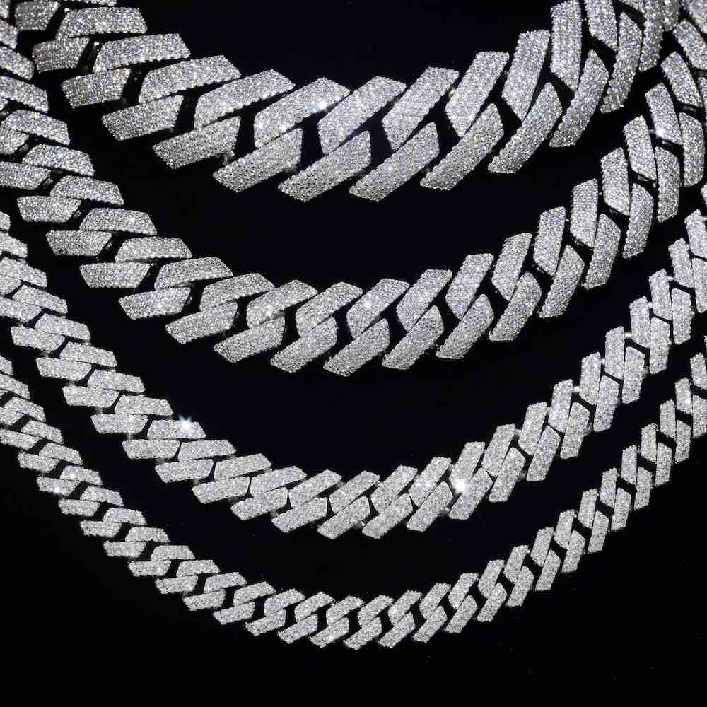 Moissanite Cuban Link Chain 14K Gold