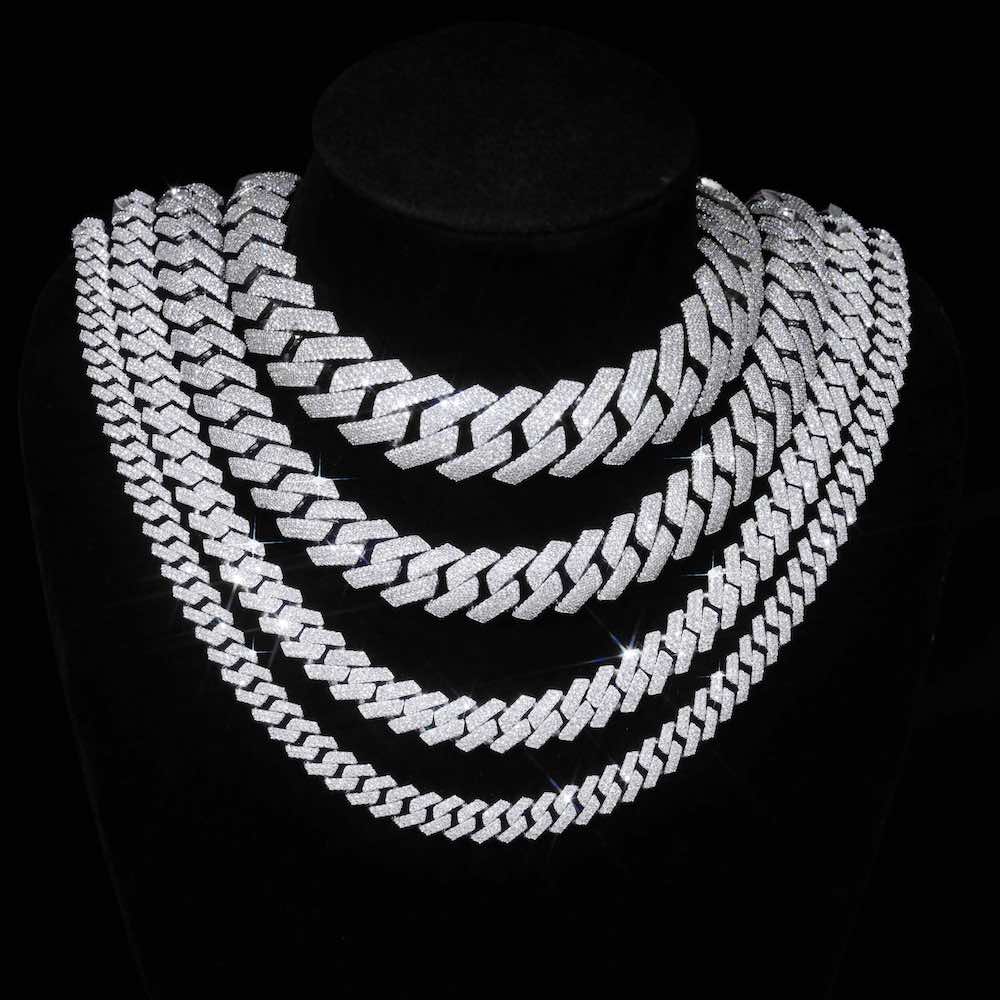 Moissanite Cuban Link Chain 14K Gold