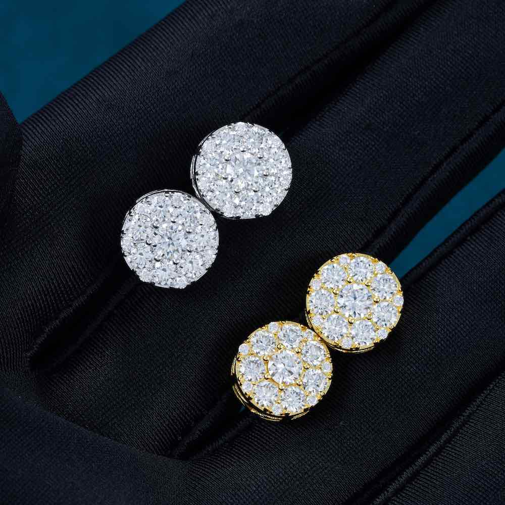 10MM Moissanite Cluster Halo Stud Earrings
