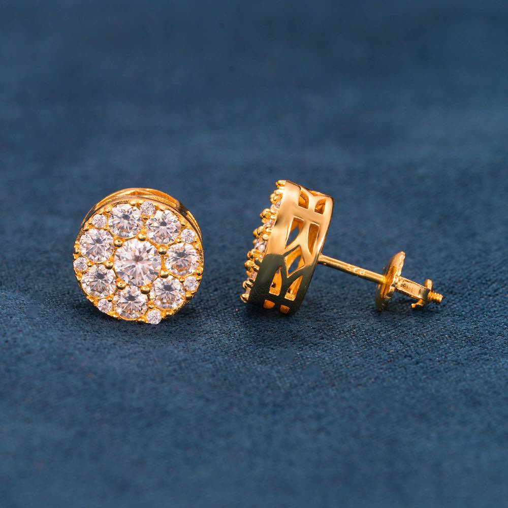 10MM Moissanite Cluster Halo Stud Earrings