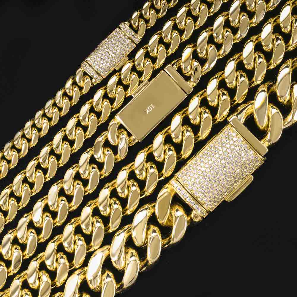 S925 Plain Cuban Bracelet 14K Gold