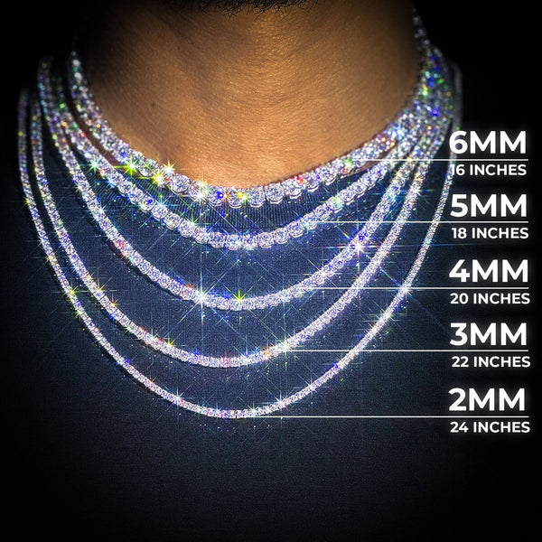 S925 Silver Moissanite Tennis Chain 14K Gold
