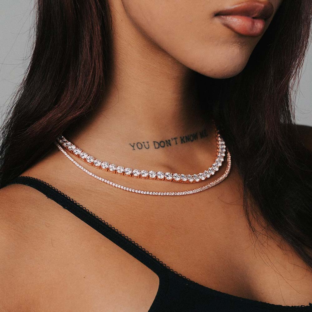 S925 Silver Moissanite Tennis Chain 14K Gold