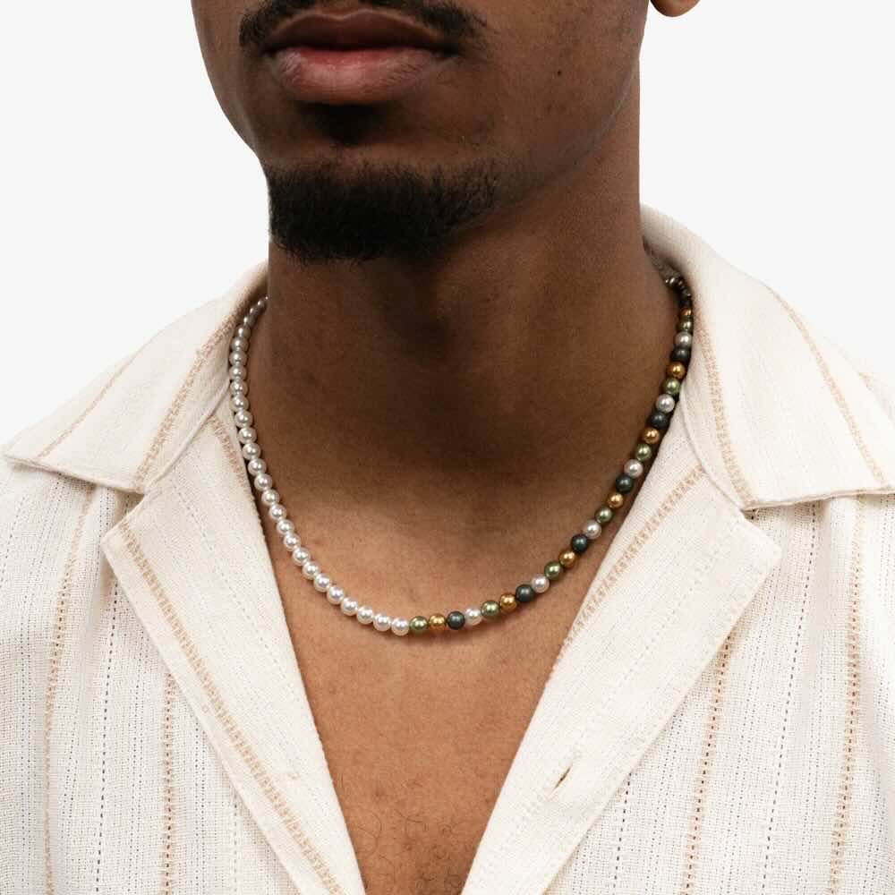 Tri-Color Pearl Necklace